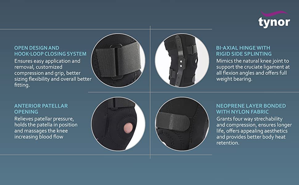 Tynor Knee Wrap hinged features