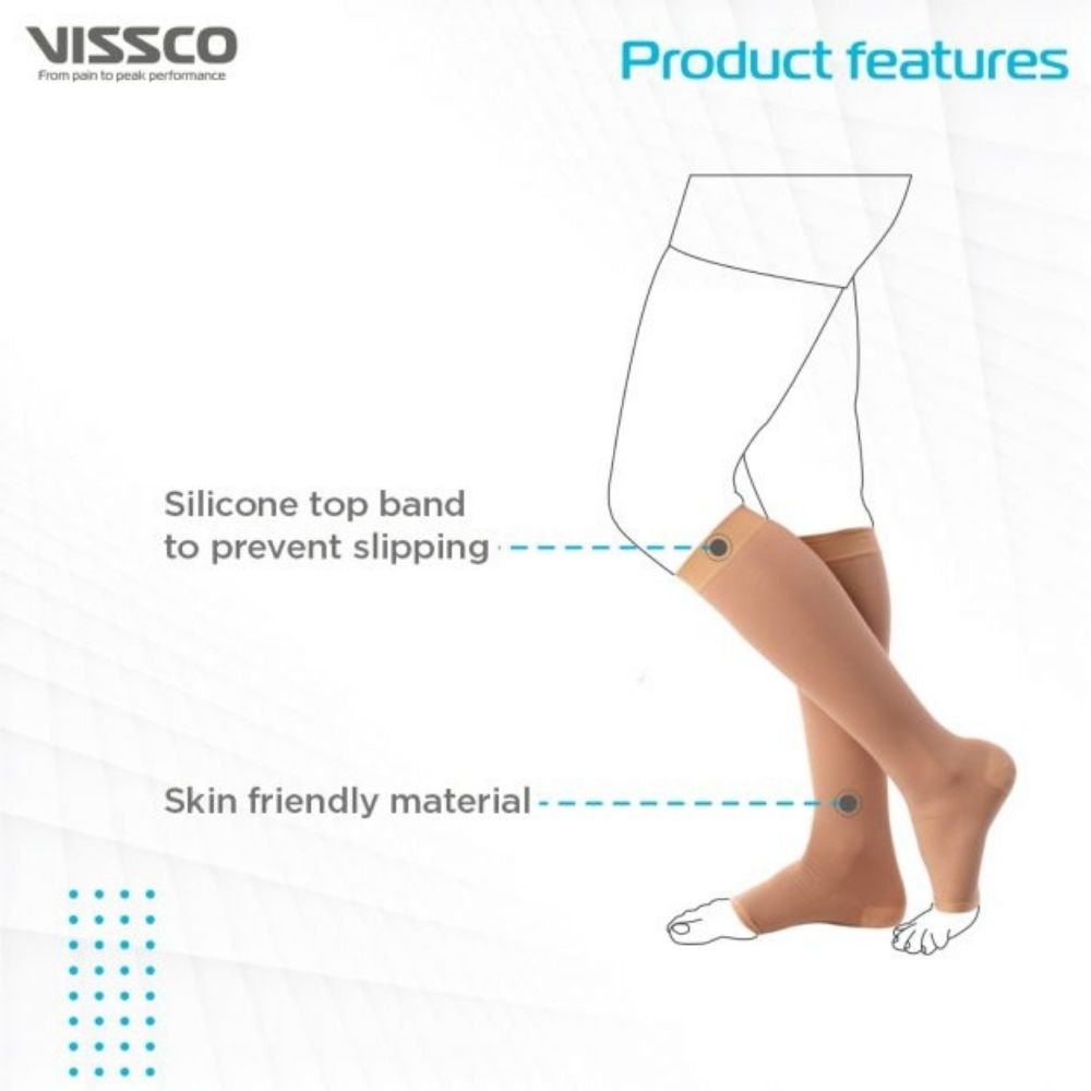 Vissco Medical Compression Stocking Below Knee (Open Toe) Class 2