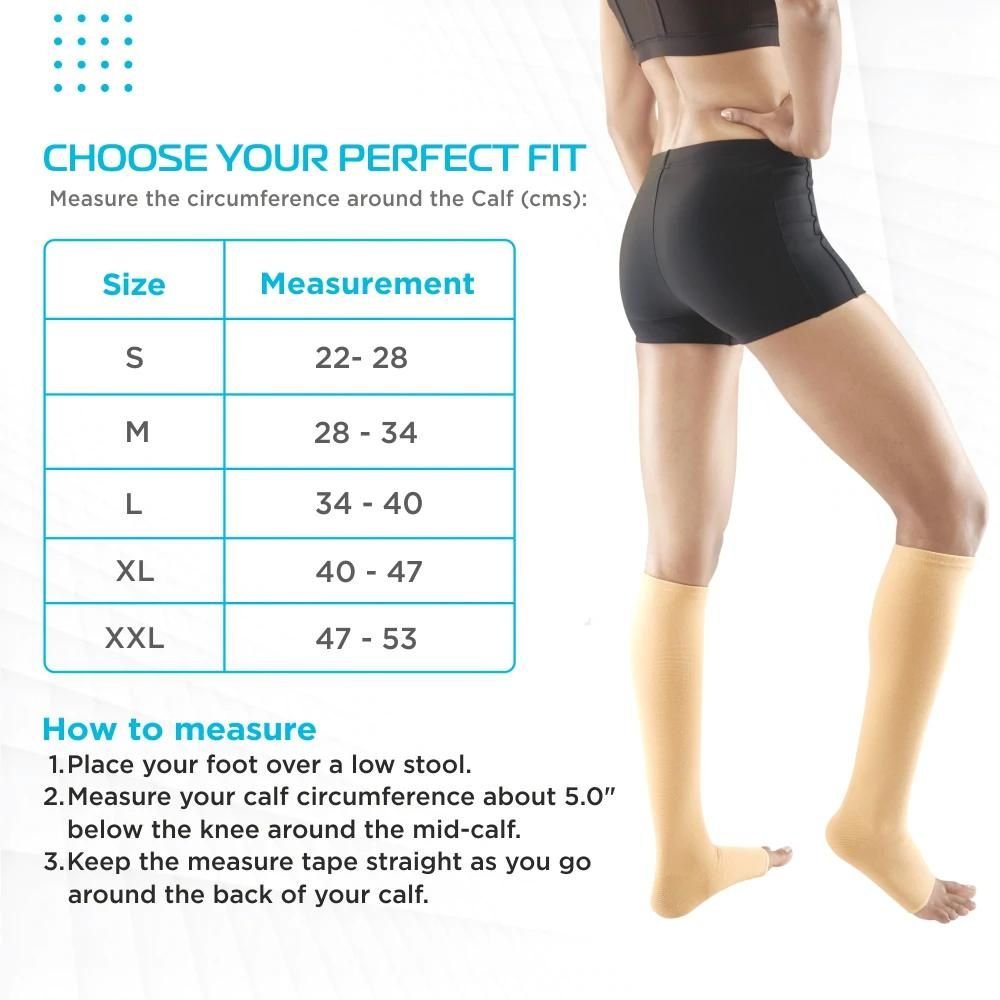 Vissco Compression Stocking Below Knee Beige