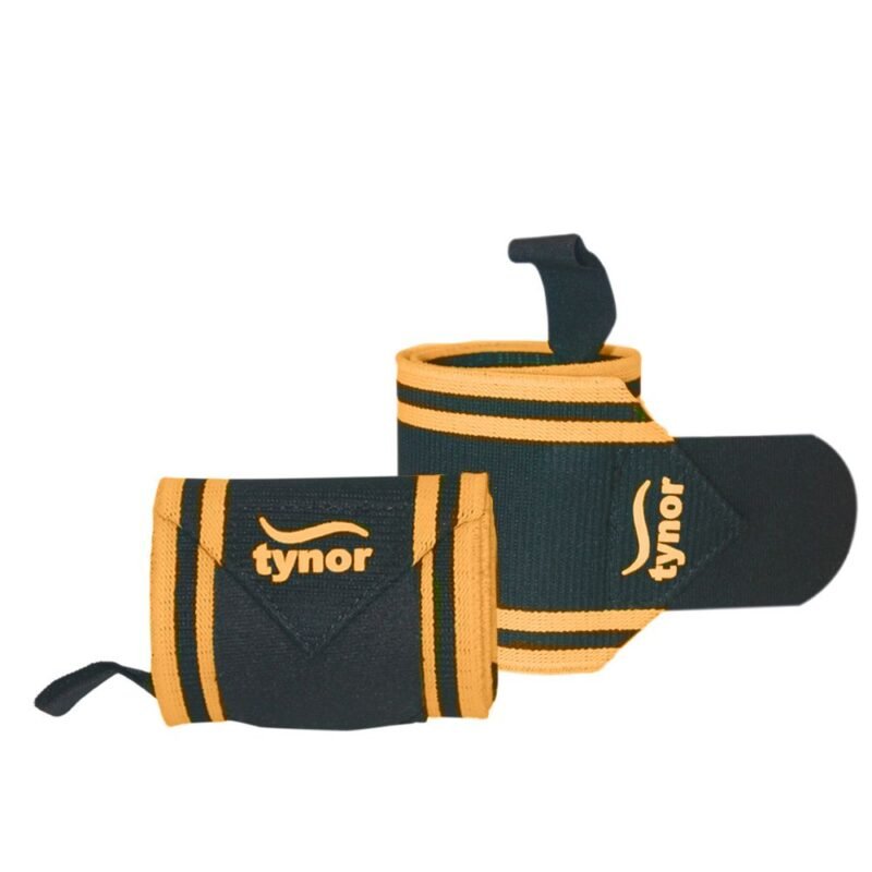 Tynor Wrist Wrap With Thumb Loop, Black & Orange